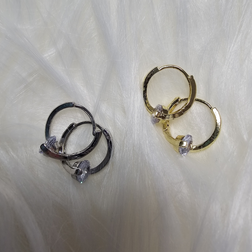 Elegant Gold and‎ Silver Hoop Earrings
